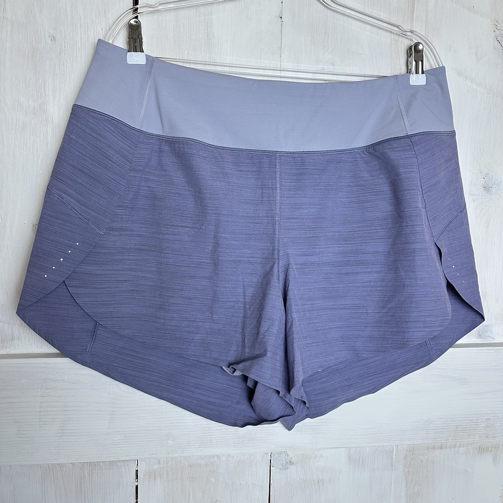 Athleta Run With It Printed 3.5" Short Plus Textured Purple Sz 1X NWT Athletic
